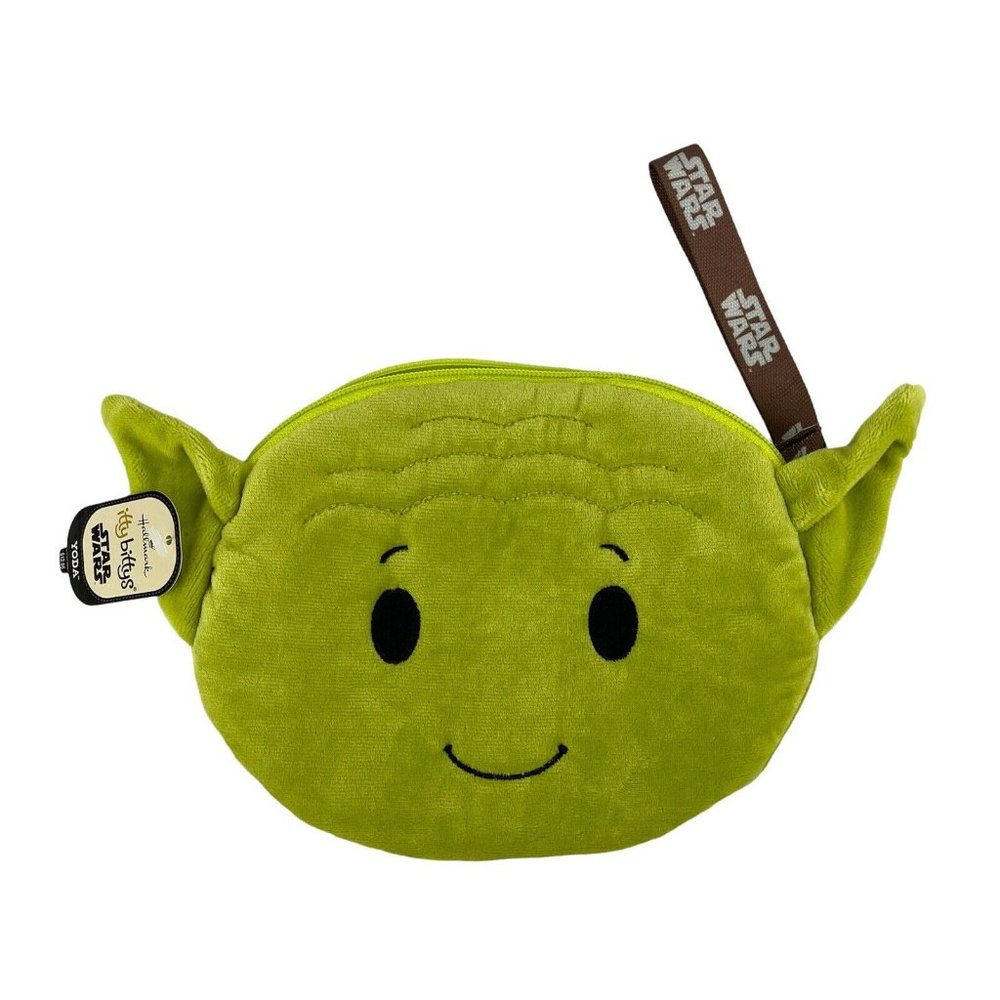 Disney Hallmark Itty Bittys Yoda Star Wars Wristlet Purse Zipper Pouch Plush Bag